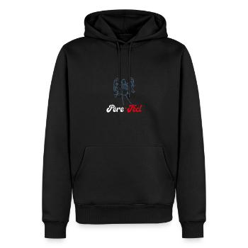 Pére Fect - Sweat à capuche Premium bio Homme - noir - Devant - Nico (187cm)