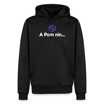 A Pom n-i-n... - Männer Premium Bio Hoodie - Schwarz - Vorne - Nico (187cm)