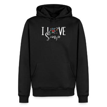 Chimie Science Physique Recherche - Sweat à capuche Premium bio Homme - noir - Devant - Nico (187cm)