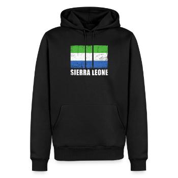 Sierra Leone Flagge Grunge Sierra Leone Fahne - Männer Premium Bio Hoodie - Schwarz - Vorne - Nico (187cm)