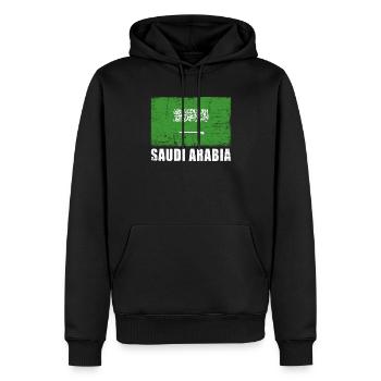 Saudi Arabien Flagge Grunge Saudi Arabien Fahne - Männer Premium Bio Hoodie - Schwarz - Vorne - Nico (187cm)