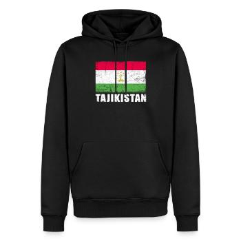 Drapeau du Tadjikistan Grunge Drapeau du Tadjikistan - Sweat à capuche Premium bio Homme - noir - Devant - Nico (187cm)