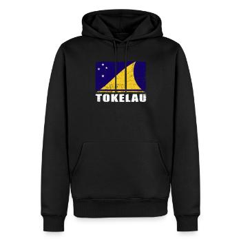 Tokelau Flagge Grunge Tokelau Fahne - Männer Premium Bio Hoodie - Schwarz - Vorne - Nico (187cm)