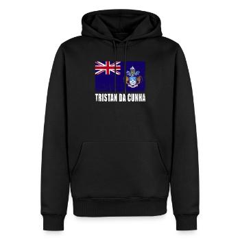 Tristan Da Cunha Flagge Grunge - Männer Premium Bio Hoodie - Schwarz - Vorne - Nico (187cm)