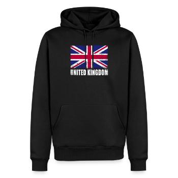 Drapeau du Royaume-Uni Grunge Royaume-Uni - Sweat à capuche Premium bio Homme - noir - Devant - Nico (187cm)