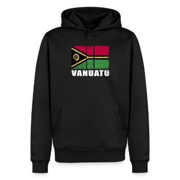 Vanuatu Flagge Grunge Vanuatu Fahne - Männer Premium Bio Hoodie - Schwarz - Vorne - Nico (187cm)