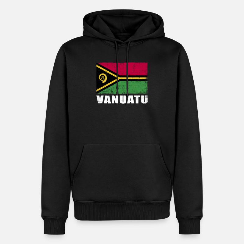 Vanuatu Drapeau Grunge Vanuatu Drapeau - Sweat à capuche Premium bio Homme - noir