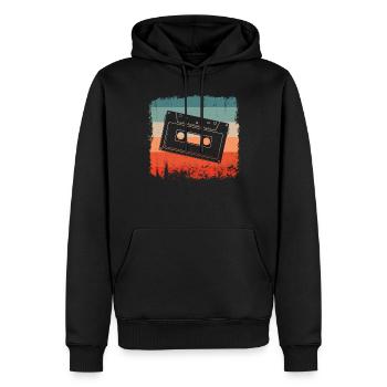 Audiokassette Retro Tape - Männer Premium Bio Hoodie - Schwarz - Vorne - Nico (187cm)