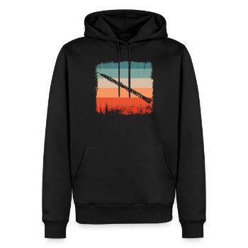 Clarinete Spieler Retro Clarinete Silhouette - Männer Premium Bio Hoodie - Schwarz - Vorne - Nico (187cm)