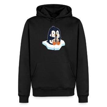 Kawaii Penguin Bubble Tea Boba Tea Penguin - Sweat à capuche Premium bio Homme - noir - Devant - Nico (187cm)