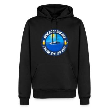 Boot und Bier - Männer Premium Bio Hoodie - Schwarz - Vorne - Nico (187cm)