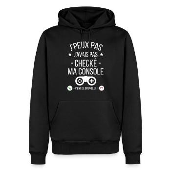 je peux pas j'avais checké ma console - Sweat à capuche Premium bio Homme - noir - Devant - Nico (187cm)