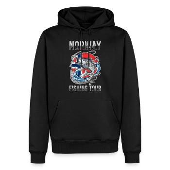 Angel Tour Norvège - Sweat à capuche Premium bio Homme - noir - Devant - Nico (187cm)