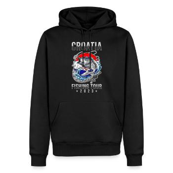 Angel Tour Croatie 2023 - Sweat à capuche Premium bio Homme - noir - Devant - Nico (187cm)