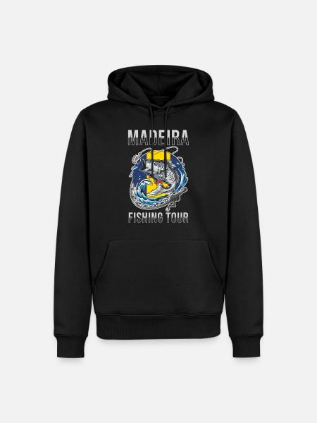 Excursion de pêche à Madère - Sweat à capuche Premium bio Homme - noir