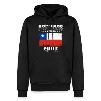 Père chilien - Sweat à capuche Premium bio Homme - noir - Devant - Nico (187cm)