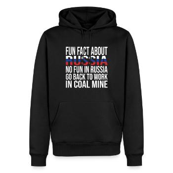 Fait amusant sur la Russie Pas de plaisir en Russie - Sweat à capuche Premium bio Homme - noir - Devant - Nico (187cm)