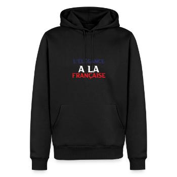 L'élégance à La Française - Sweat à capuche Premium bio Homme - noir - Devant - Nico (187cm)