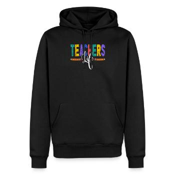 Les enseignants présentent le cours de formation des enseignants école d’enseignants - Sweat à capuche Premium bio Homme - noir - Devant - Nico (187cm)