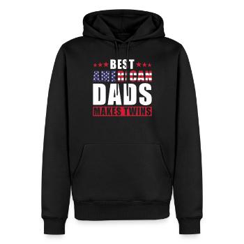 Bester Zwillingsvater Amerika USA Dad - Männer Premium Bio Hoodie - Schwarz - Vorne - Nico (187cm)
