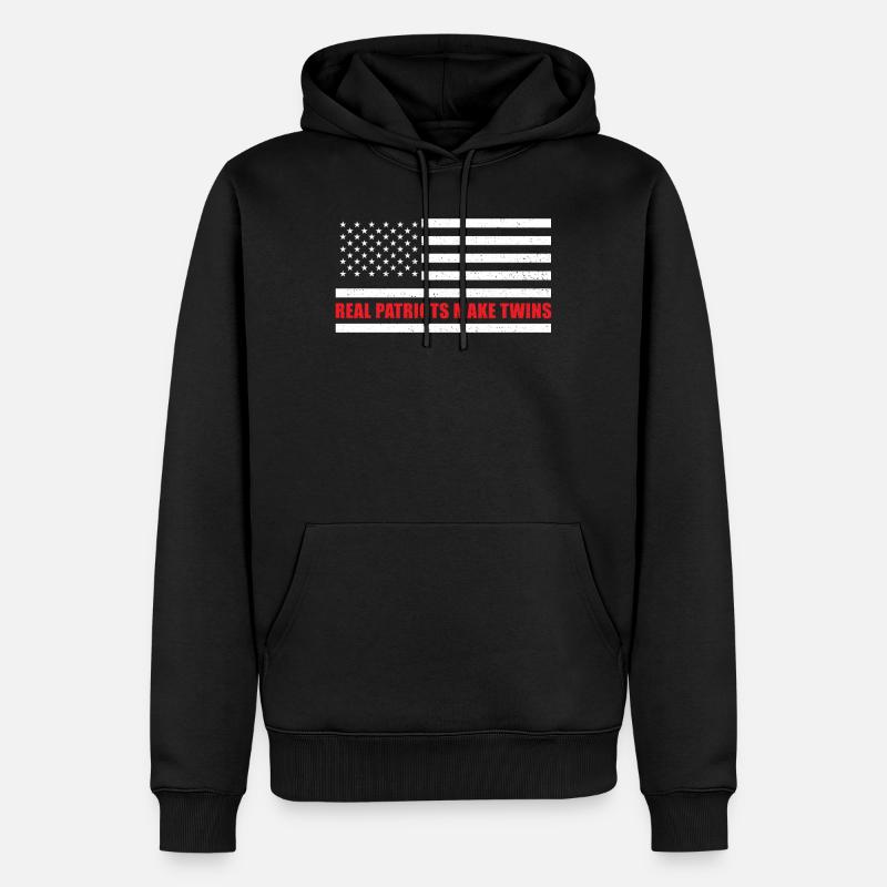 Papa Zwilinge États-Unis Papa américain - Sweat à capuche Premium bio Homme - noir