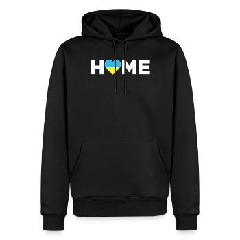 Ukraine Accueil Ukraine Drapeau Ukraine Amour - Sweat à capuche Premium bio Homme - noir - Devant - Nico (187cm)