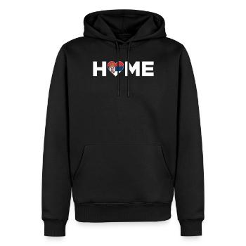 Serbie Patrie Serbie Drapeau Serbie Amour - Sweat à capuche Premium bio Homme - noir - Devant - Nico (187cm)