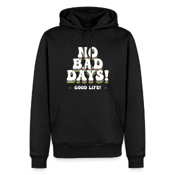 Pas de mauvais jours! - Bonne vie! - Sweat à capuche Premium bio Homme - noir - Devant - Nico (187cm)
