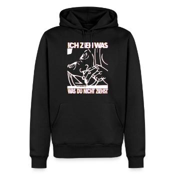 Ich Zieh Was Was Du Nicht Ziehst - Lustig - Männer Premium Bio Hoodie - Schwarz - Vorne - Nico (187cm)