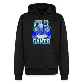 Gamer Zocker Motiv die es eilig haben - Männer Premium Bio Hoodie - Schwarz - Vorne - Nico (187cm)