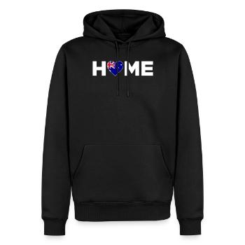 Australie Accueil Drapeau de l’Australie - Sweat à capuche Premium bio Homme - noir - Devant - Nico (187cm)