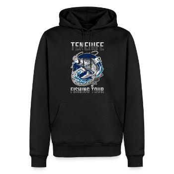 Tour de pêche Tenerife - Sweat à capuche Premium bio Homme - noir - Devant - Nico (187cm)