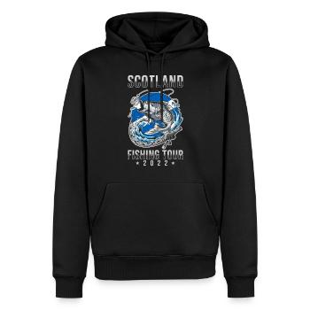 Voyage de pêche Écosse 2022 - Sweat à capuche Premium bio Homme - noir - Devant - Nico (187cm)