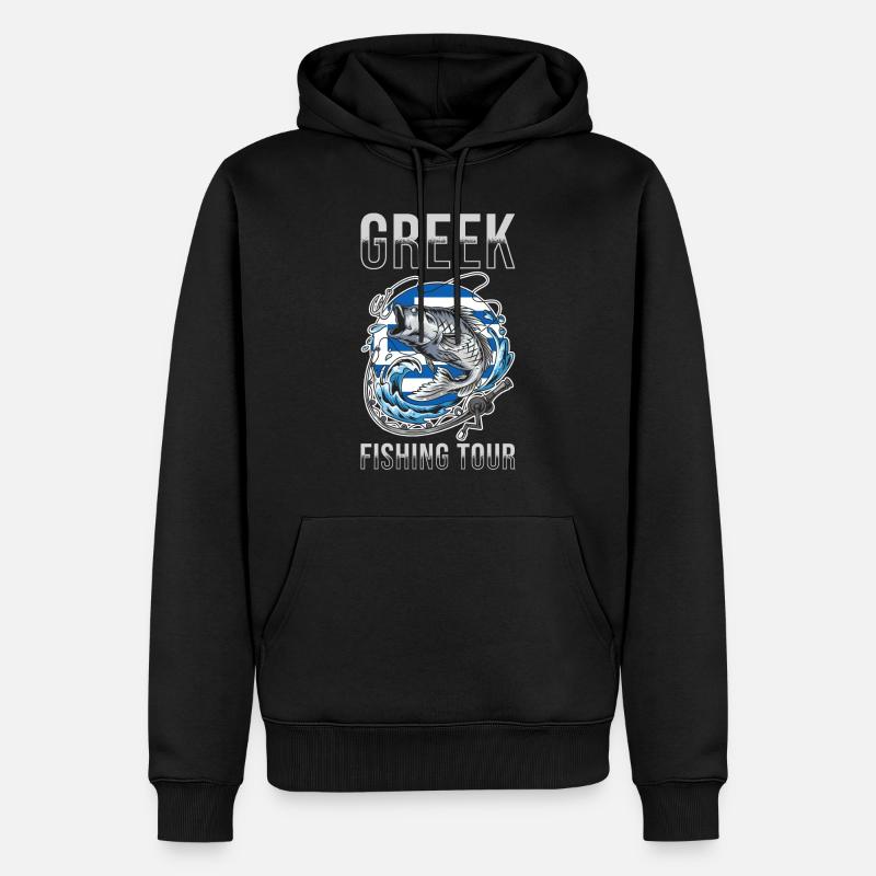 Tour de pêche grec - Sweat à capuche Premium bio Homme - noir