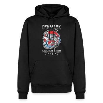 Tour de pêche Danemark 2022 - Sweat à capuche Premium bio Homme - noir - Devant - Nico (187cm)