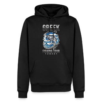 Excursion de pêche grecque 2022 - Sweat à capuche Premium bio Homme - noir - Devant - Nico (187cm)