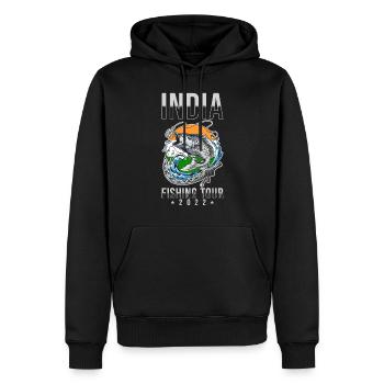 Angeltour Indien 2022 - Männer Premium Bio Hoodie - Schwarz - Vorne - Nico (187cm)
