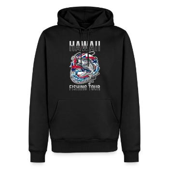 Excursion de pêche à Hawaï - Sweat à capuche Premium bio Homme - noir - Devant - Nico (187cm)