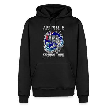 Tour de pêche Australie - Sweat à capuche Premium bio Homme - noir - Devant - Nico (187cm)