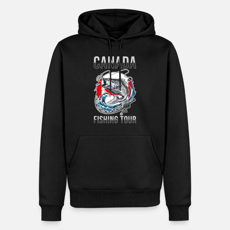 Voyage de pêche Canada - Sweat à capuche Premium bio Homme - noir