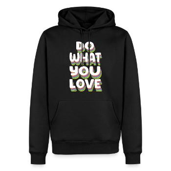 Do What You Love - Männer Premium Bio Hoodie - Schwarz - Vorne - Nico (187cm)