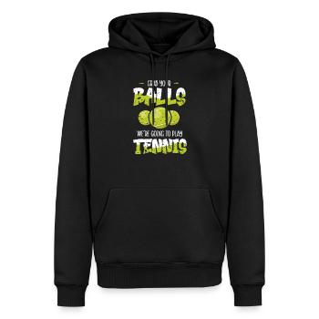 Joueur de tennis présent Tennis Club Coach Sport - Sweat à capuche Premium bio Homme - noir - Devant - Nico (187cm)