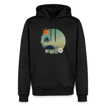Retro Relax Design Vacances d’été - Sweat à capuche Premium bio Homme - noir - Devant - Nico (187cm)