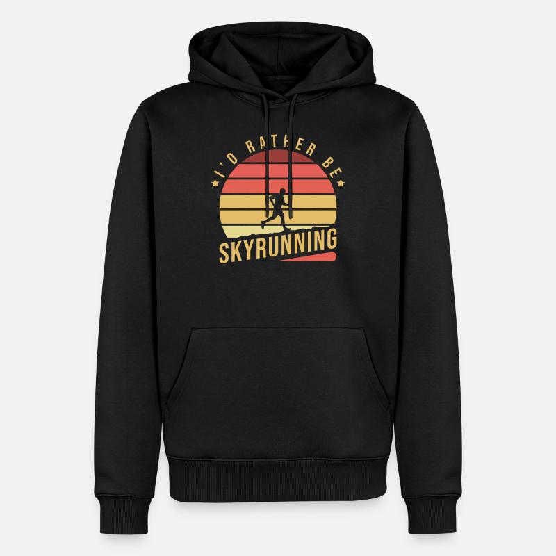 Conception de Skyrunning - Sweat à capuche Premium bio Homme - noir