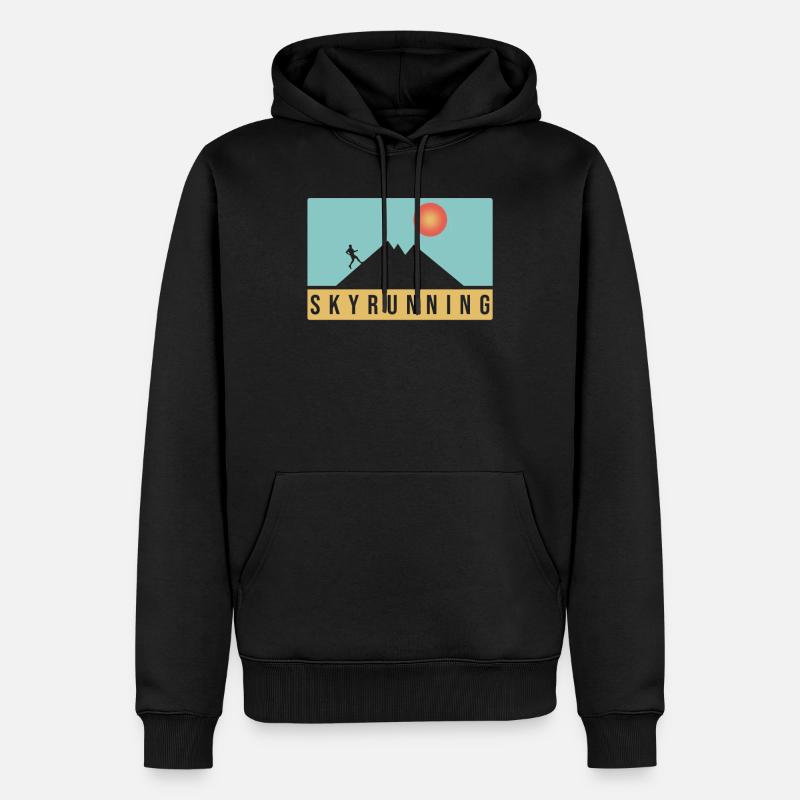 Conception de Skyrunning - Sweat à capuche Premium bio Homme - noir