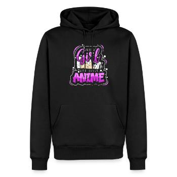 Un fan d’anime présente un cosplay de dessin animé japonais - Sweat à capuche Premium bio Homme - noir - Devant - Nico (187cm)