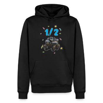 Demi-année 6 mois Anniversaire Monster Truck - Sweat à capuche Premium bio Homme - noir - Devant - Nico (187cm)