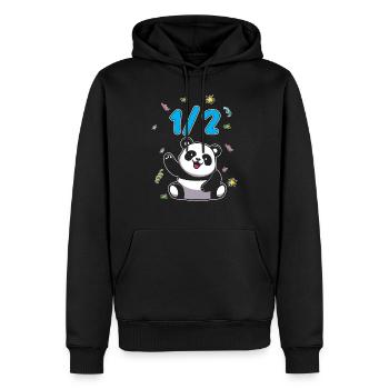 Demi-année 6 mois anniversaire Panda - Sweat à capuche Premium bio Homme - noir - Devant - Nico (187cm)