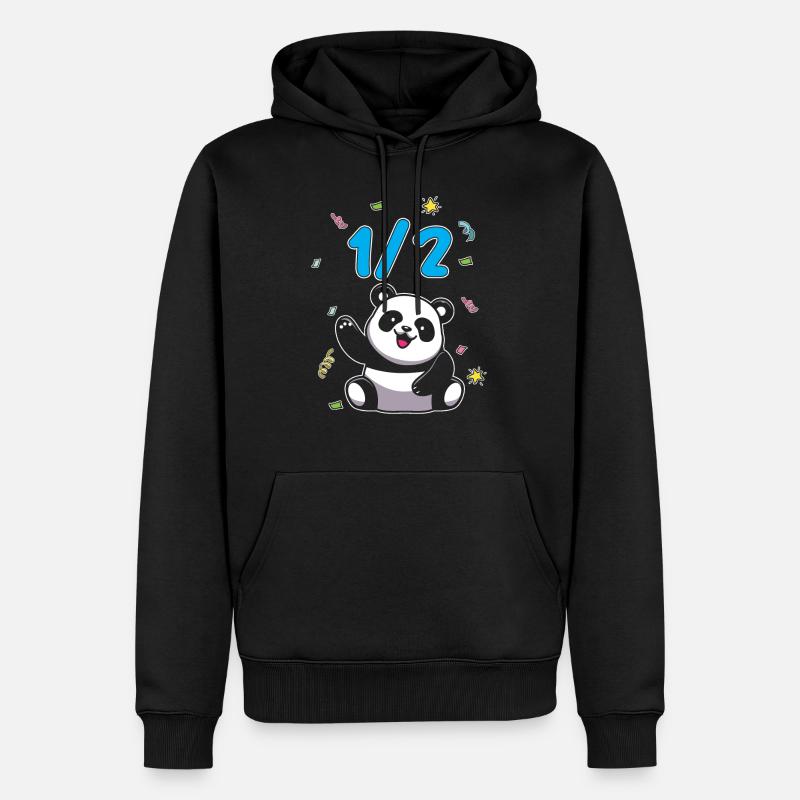 Demi-année 6 mois anniversaire Panda - Sweat à capuche Premium bio Homme - noir