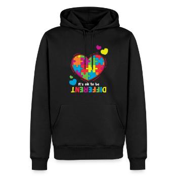 Autism It's Okay To Be Different - Men’s Premium Organic Hoodie - black - Front - Nico (187cm)